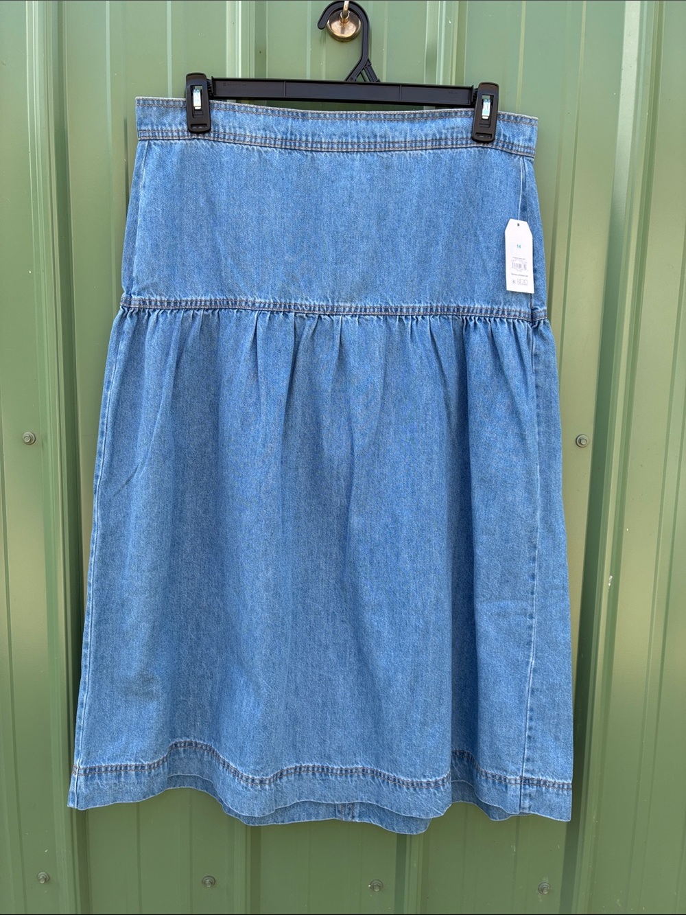 Women's Drapey Denim Midi Skirt Size 14